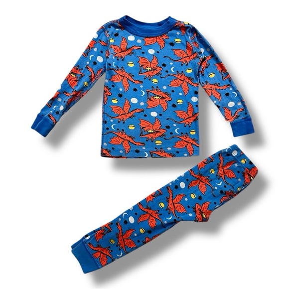 Hanna Andersson | Dragons Long John Pajama Set (4) 🐉 - Picture 1 of 4